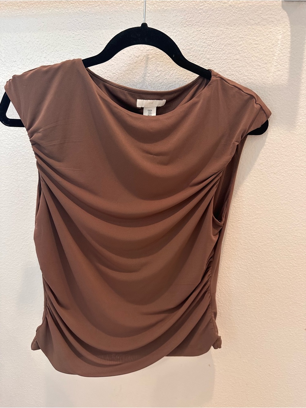 H&M Draped Tank Top in Mauve Brown